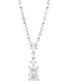 ARABELLA CUBIC ZIRCONIA MULTI-CUT FANCY 18" PENDANT NECKLACE IN STERLING SILVER