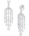 Arabella Cubic Zirconia Chandelier Drop Earrings In Sterling Silver In Sterling Silver