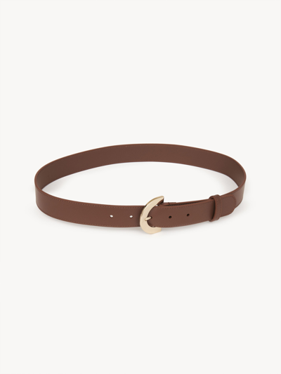 Chloé C Belt Brown Size S 100% Calf-skin Leather In Brun