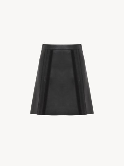 Chloé Leather Mini Skirt In Noir