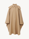 CHLOÉ CAPE AMPLE À CAPUCHE FEMME BEIGE TAILLE M/L 70% LAINE, 30% CACHEMIRE, HORN BUBALUS BUBALIS, FARMED, 