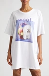 Collina Strada Woof Oversize Organic Cotton Graphic T-shirt In Woof