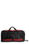 Geoffrey Beene Jumbo 36" Duffle Bag In Black W/ Red