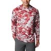Columbia Crimson Alabama Crimson Tide Pfg Terminal Tackle Omni-shade Rippled Long Sleeve Hooded T-s In Crimson
