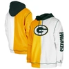 New Era Men's  Gold, White Green Bay Packers Third Down Split Raglan Pullover Hoodie In Gold