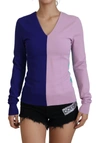 Dolce & Gabbana Multicolor V-neck Viscose Long Sleeves Sweater In Multicolor