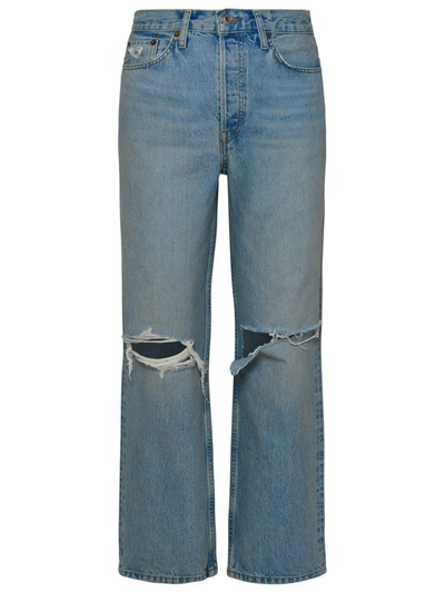 Re/done Jeans 90s In Denim Di Cotone Azzurro In Light Blue