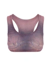 Diesel De-toppy-fsd Denim Cropped Top With Rhinestones In Pink