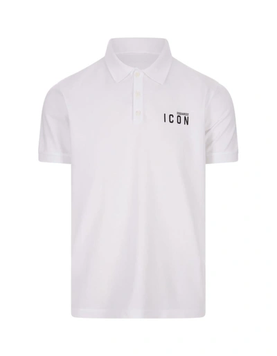 Dsquared2 Be Icon Dyed Tennis Polo In White