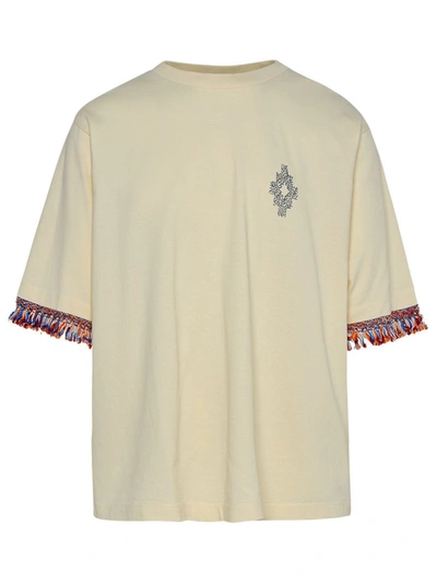 Marcelo Burlon County Of Milan Cream Cotton T-shirt In Beige