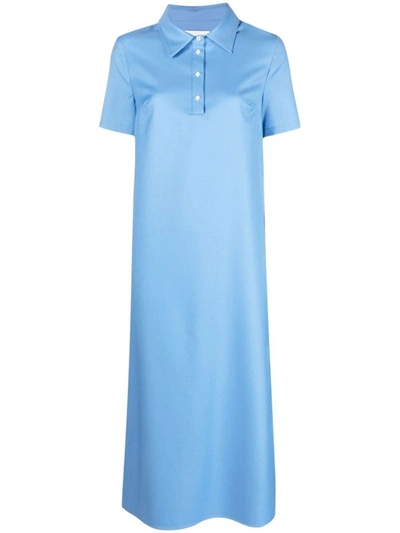 Loulou Studio Bira Midi Polo Shirtdress In Blue