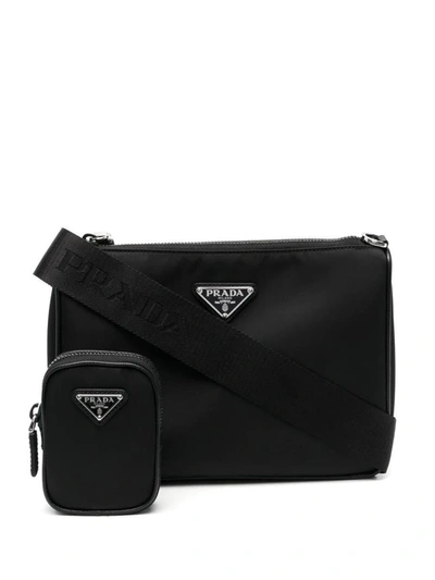 Prada Men's Saffiano Leather Crossbody Bag with Pouch, F03hh Marmo N, Men's, Crossbody Bags Messenger Bags & Camera Bags