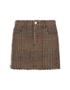 Stella Mccartney Wool Tweed Miniskirt In Brown