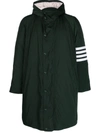 Thom Browne Men's Dark 4 Bar Parka Coat In Green