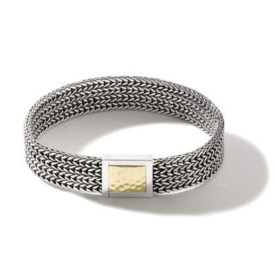 John Hardy Classic Chain Rata 18k Gold And Sterling Silver Bracelet - Buz900918xum In Silver-tone, Gold-tone