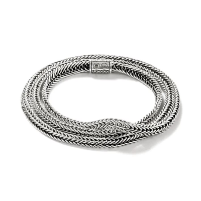 John Hardy Kami Chain 4.55mm Sterling Silver Triple Wrap Bracelet - Bu900824xum In Silver-tone