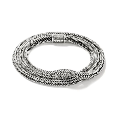 JOHN HARDY JOHN HARDY KAMI CHAIN 4.55MM STERLING SILVER TRIPLE WRAP BRACELET - BU900824XUM