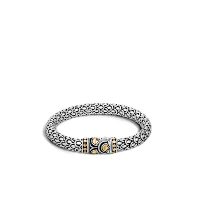 John Hardy Legends Naga 7mm Sterling Silver And 18k Yellow Gold Station Bracelet - Bz65152xm In Silver-tone, Gold-tone