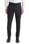 TED BAKER JEROME SOFT CONSTRUCTED WOOL TAPERED DRESS PANTS