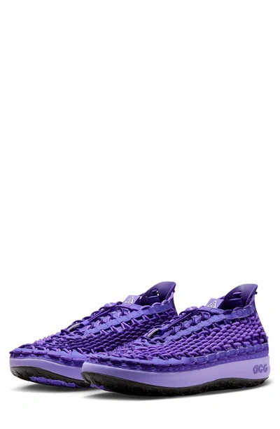Nike Acg Watercat Rubber-trimmed Woven Cord Sneakers In Purple