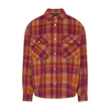 Palm Angels Virgin Wool Overshirt With Snap Buttons In Burgundy_beige