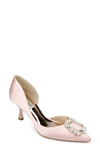 Badgley Mischka Fabia Embellished Pointed Toe Pump In Rose Pink