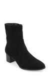Journee Collection Hayven Tru Comfort Block Heel Bootie In Black