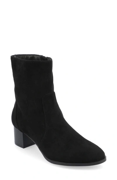 Journee Collection Hayven Tru Comfort Block Heel Bootie In Black