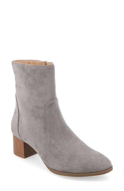 Journee Collection Hayven Tru Comfort Block Heel Bootie In Grey