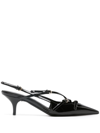 Miu Miu Buckle-embellished Slingback Pumps In Black