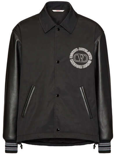 Valentino Collared Bomber Jacket In Black