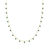 CANARIA FINE JEWELRY CANARIA EMERALD BEAD STATION NECKLACE IN 10KT YELLOW GOLD