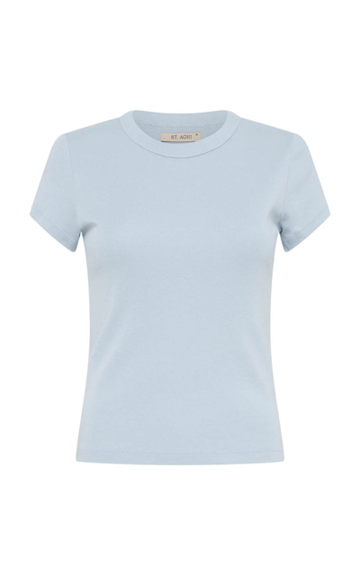 St Agni Organic Cotton Baby Tee In Stone Blue