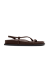 St Agni Twist Leather Sandals In Brown