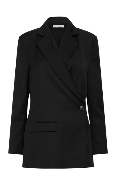 St Agni Wrapped Wool-blend Blazer In Black