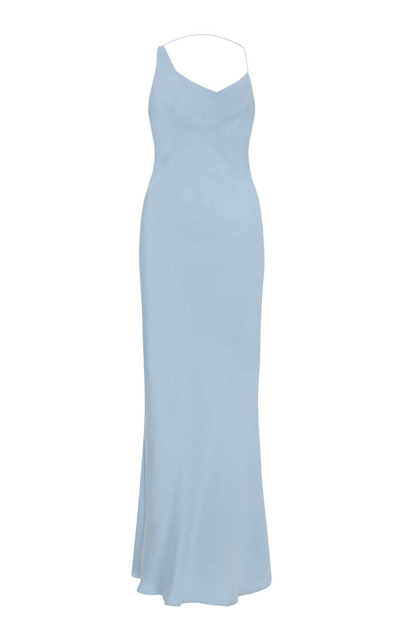 St Agni Draped Slip Dress In Light Blue