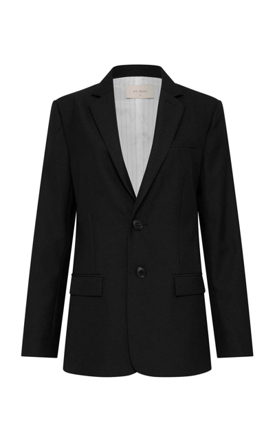 St Agni Tailored Linen Blazer In Black