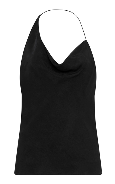 St Agni Asymmetric Draped Top In Black