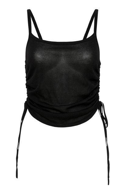 St Agni Ruched Tank Top In Black