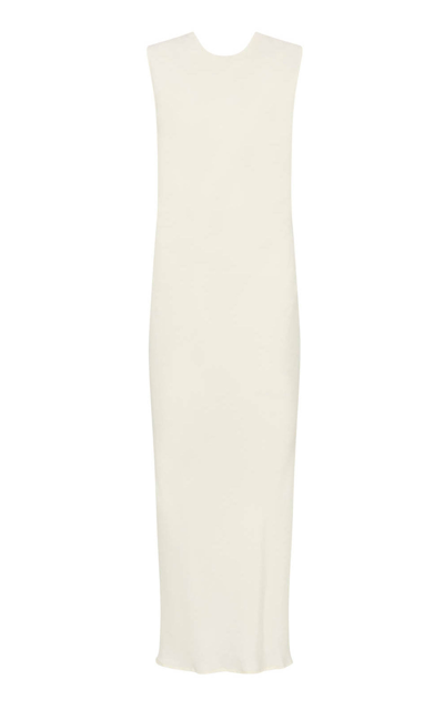 St Agni Rouleau Tie Backless Maxi Dress In Off-white