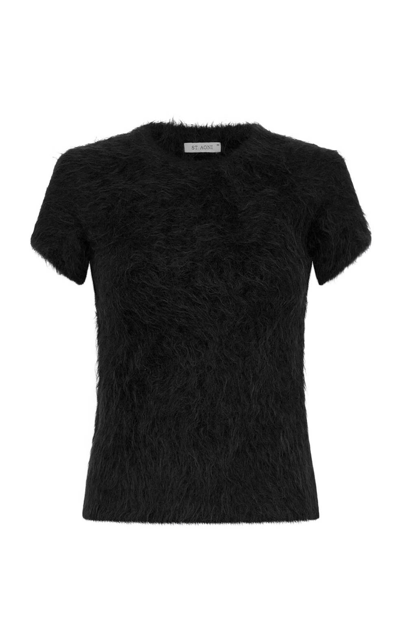 St Agni Alpaca-blend Baby Tee In Black