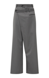 ST AGNI DECONSTRUCTED WAIST WOOL-BLEND PANTS