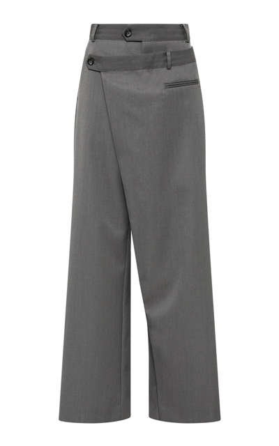 St Agni Deconstructed Waist Wool-blend Trousers In Dark Grey