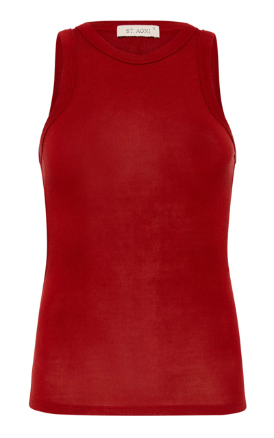 St Agni Jersey Tank Top In Rouge