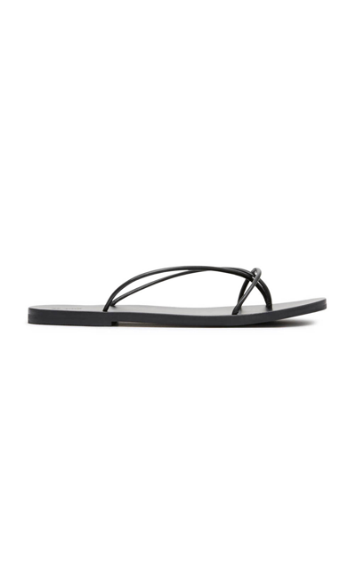 St Agni Rouleau Leather Flats In Black