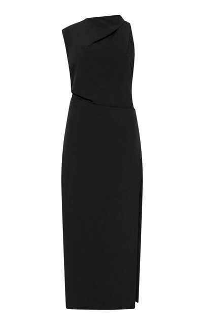 St Agni Asymmetric Cutout Maxi Dress In Black