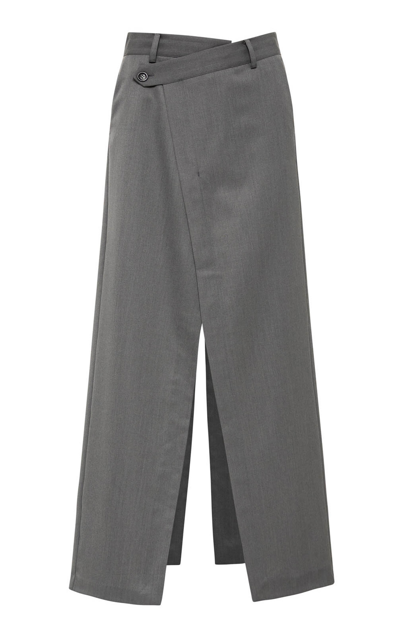 St Agni Deconstructed Waist Maxi Skirt In Pewter Grey
