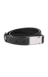 St Agni Buckle Detail Leather Belt In Black