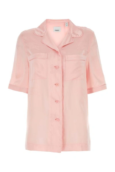 BURBERRY BURBERRY WOMAN PASTEL PINK SATIN SHIRT