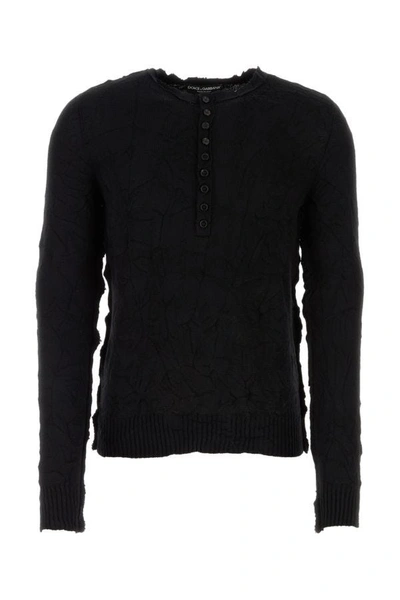 Dolce & Gabbana Man Black Wool Blend Sweater